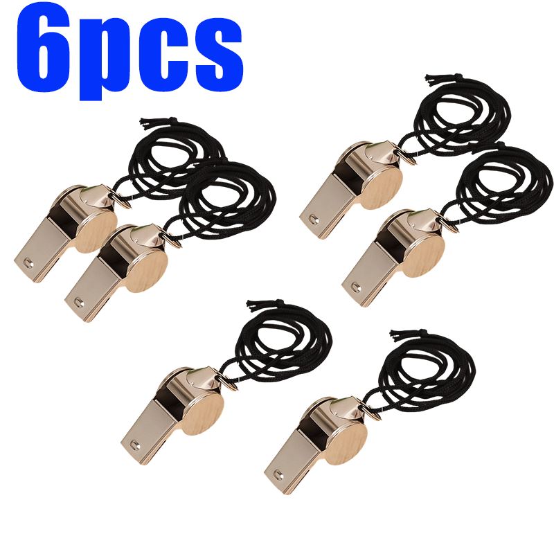10/1pcs Whistle Sport Rugby Referee Stainless Steel Whistles Soccer Football Basketball Party Training School Cheerleading Tools: black