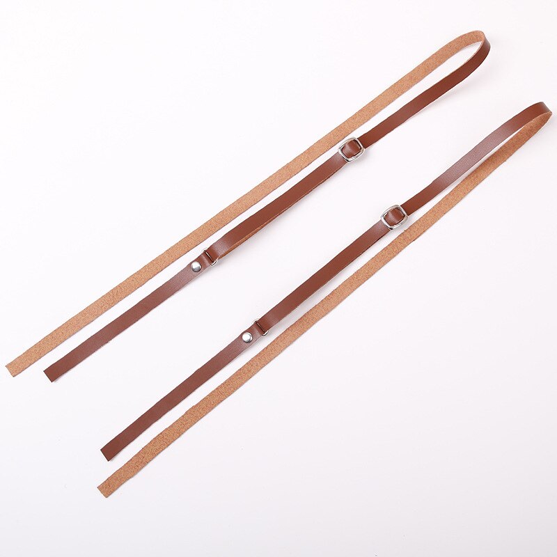 1 Pair Women Double-shoulder Adjustable Shoulder Strap leather Suspenders Pectoral Girdle Dress accessories Thin Straps: brown