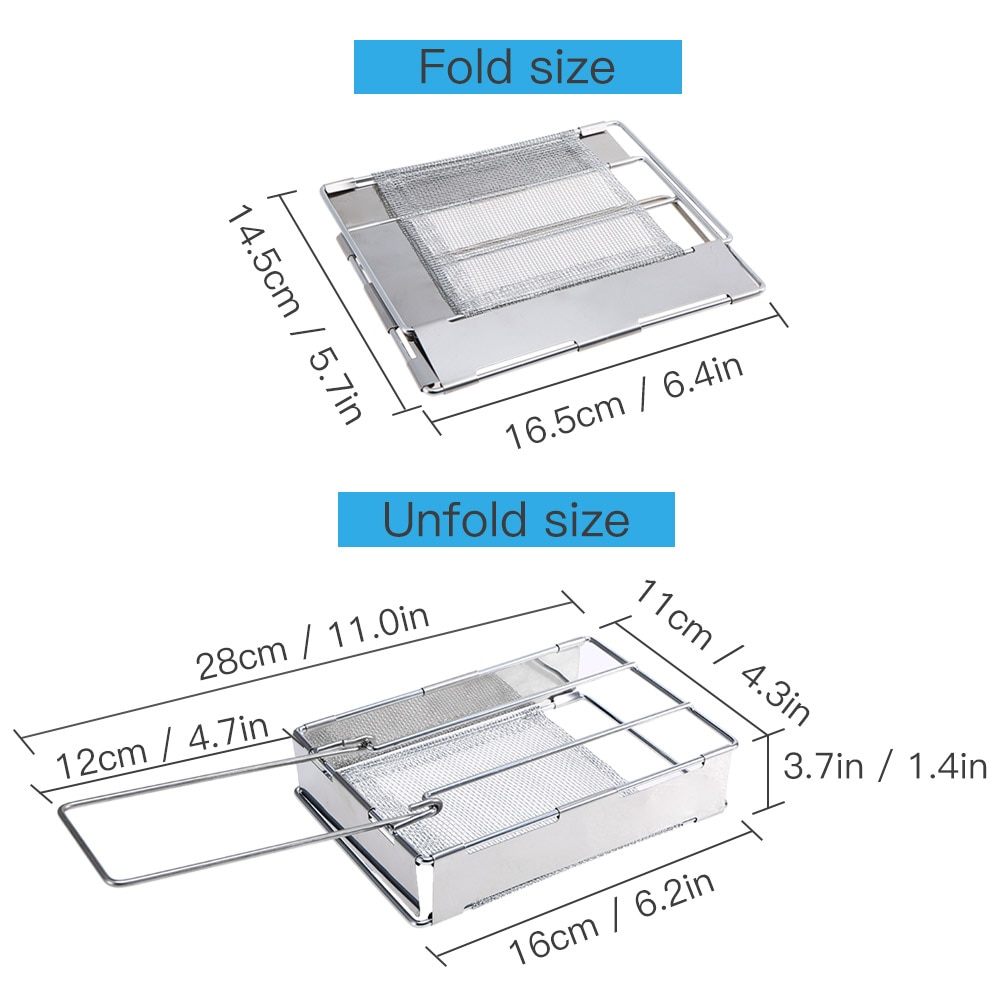 Opvouwbare Rvs Broodrooster Plaat Draagbare Outdoor Camping Brood Broodrooster Grill Opvouwbare Bbq Grill Broodrooster Rack Kachel