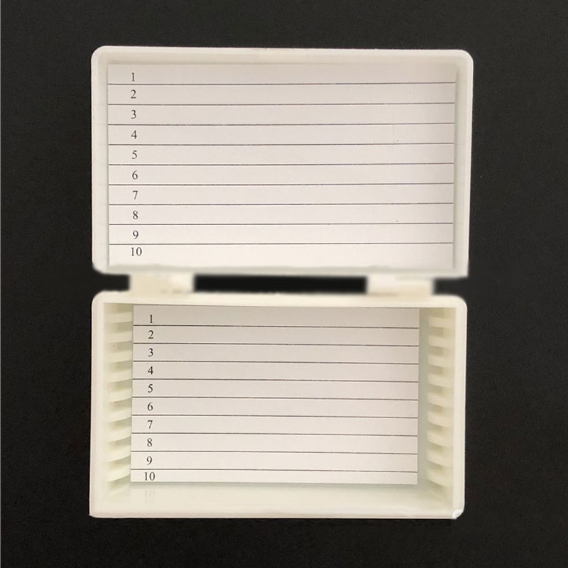 Microscope Slide Box Biological Pathology Holds 10Pcs Slides Bio Slice Box Slots Rectangular Microscope Glass Slide Box