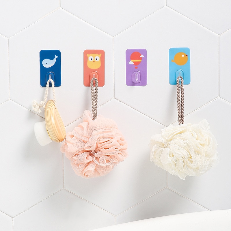 Creatieve Leuke Nail-Gratis Muur Kleren Haken Decoratieve Sleutel Opknoping Hanger Keuken Storage Haak Badkamer Gereedschap Woonaccessoires