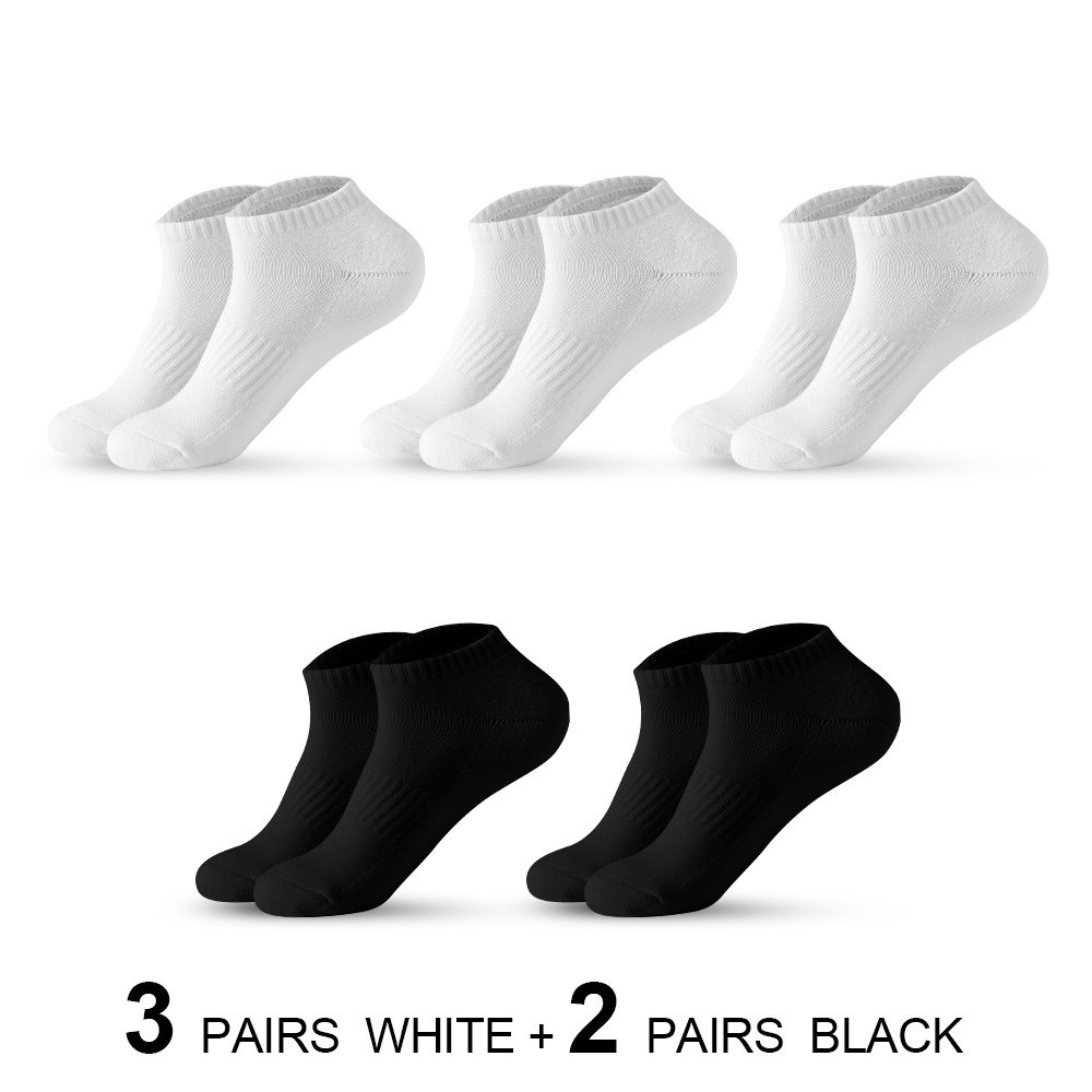 5 par/lote calcetines de corte bajo para hombre calcetines cortos blancos y negros para hombre calcetines deportivos de algodón calcetines para hombre calcetines tobilleros transpirables para primavera y verano: Rojo azul