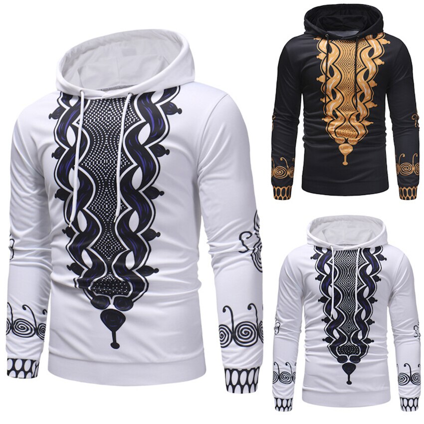 nouvelles robes africaines pour hommes imprimer riche Bazin longue sweat à capuche et manches longues hommes afrique hauts à la M-3XL Dashiki vêtements
