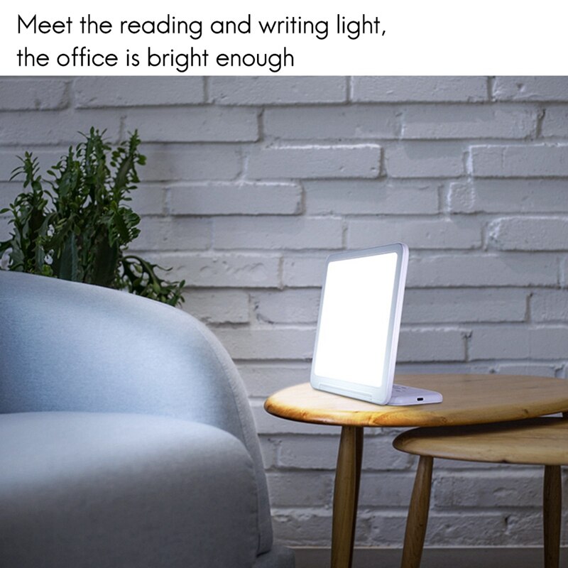 Light Therapy Lamp, UV-Free 10000 Lux LED Light, Adjustable Brightness Levels, Press Control, Alarm Function