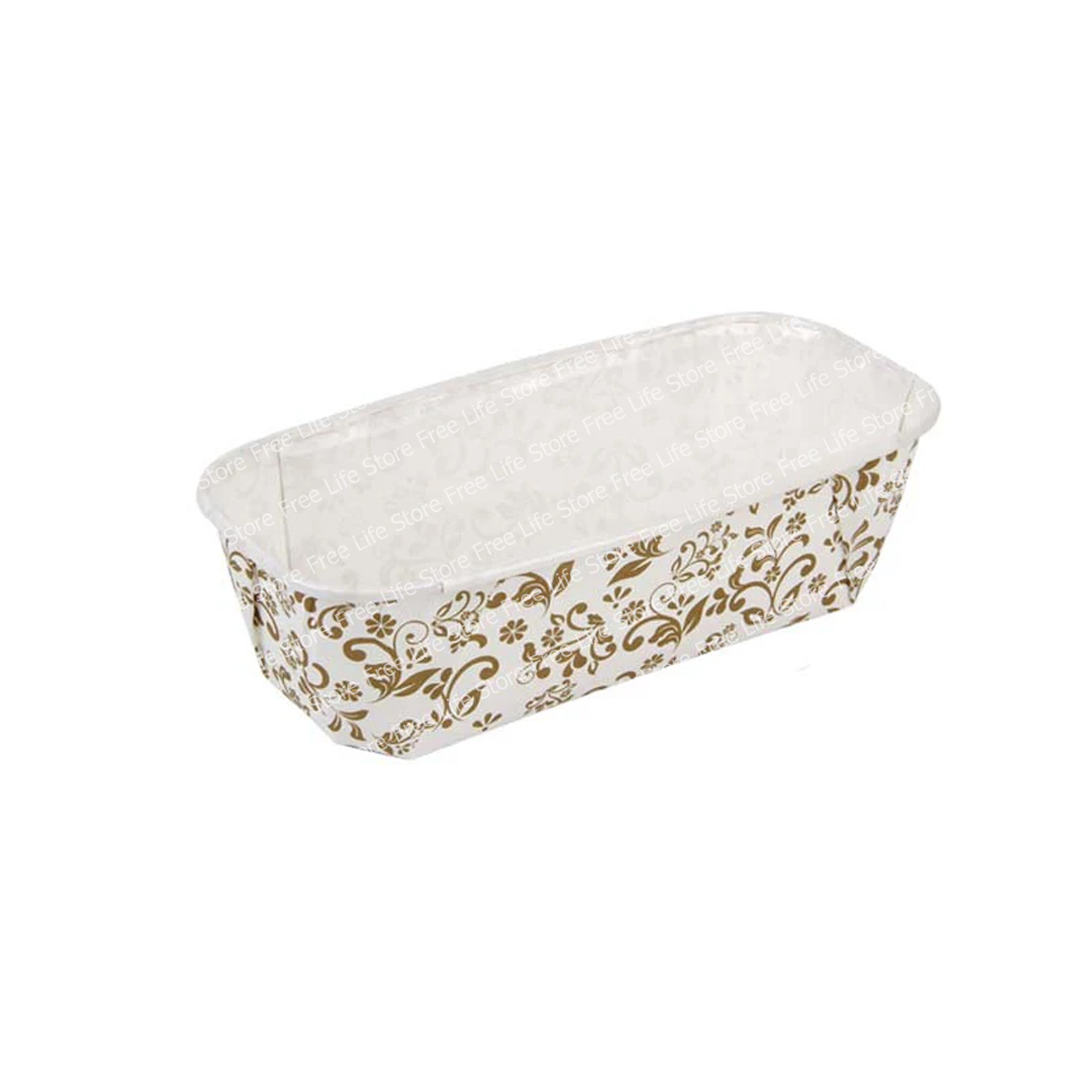 50pcs Paper Loaf Pan Disposable Bread Baking Mold Microwave Oven Freezer Safe Bakery Pastry Rectangle Pans Kitchen Accessories: army green