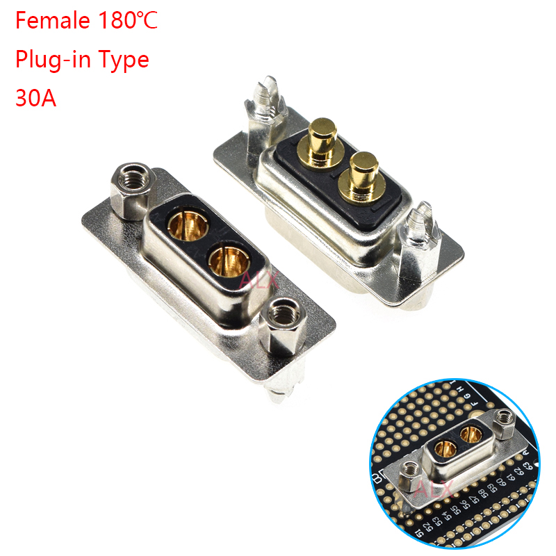 1 Stücke 2w2 30A 2 Stift Vergoldet Männlich Weiblich Hochstrom-leistungsstecker D-sub-Adapter Löt-/Stecker-in-Typ Steckdose Schweißen DB: Orange