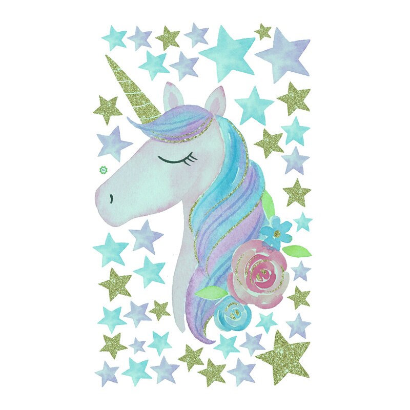 Eenhoorn Lichtgevende Muurstickers Kleurrijke Eenhoorn Glow In The Dark Muurstickers Voor Kinderkamer Slaapkamer Woonkamer Nursery Party