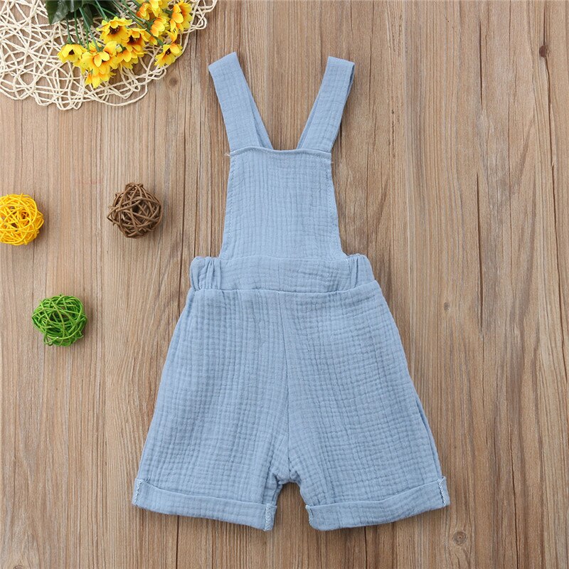 Peuter Baby Boy Meisje Bib Broek Romper Jumpsuit Playsuit Strap Backless Katoen Zomer Rompertjes Wijde Pijpen Broek Outfit Voor 0-4T