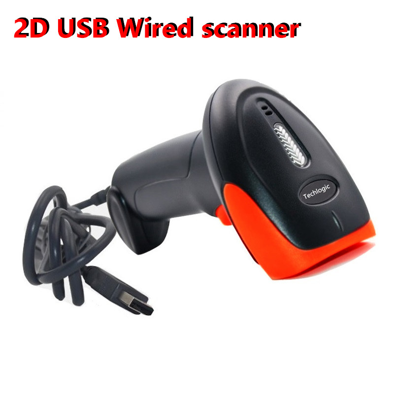 2D USB Wired Scanner Handheld Wirelress Barcode Scanner 1D/2D QR Bar Code Reader PDF417 Datametrix for IOS Android IPAD: USB Wired scanner