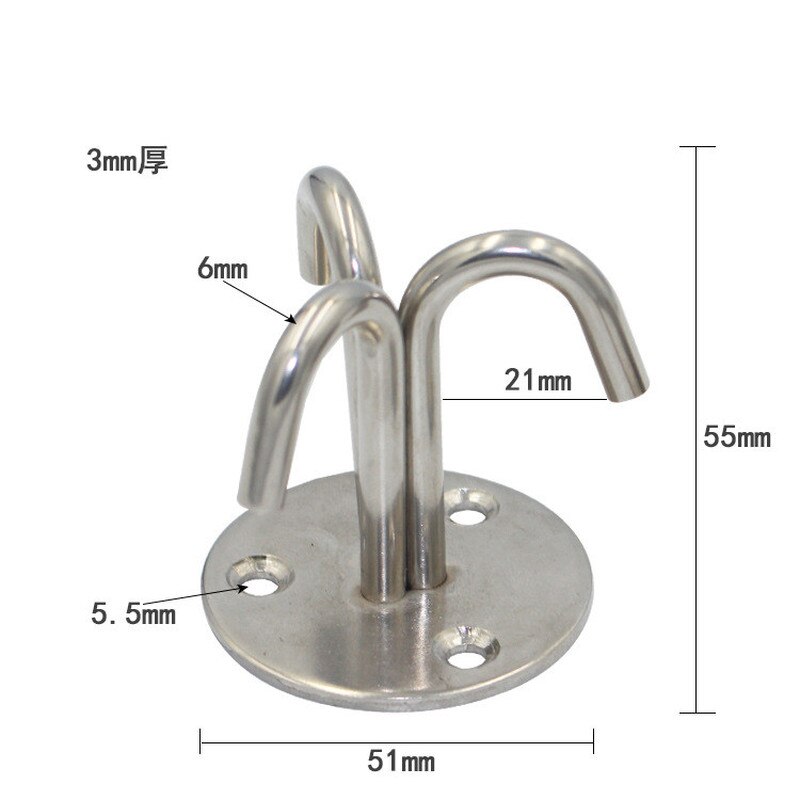 Stainless Steel Three Claws Ceiling Hook Fixed U Type Hook Hanging Seat Chandelier Tools Wall Install Home Furniture Hardware
