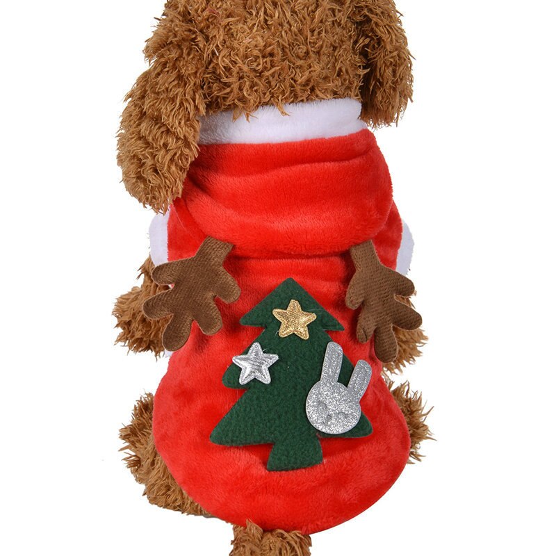 Hund jul hundetøj små hunde santa kostume til mops chihuahua yorkshire kattekat tøj jakke frakke kæledyr kostume