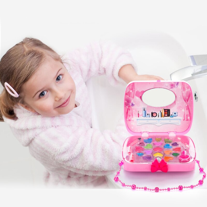 Pudełko robić makijażu dziewczyna zabawka dom zabaw symulacja zestaw kosmetyczek udawaj grę salon kosmetyczny zabawka przybory robić makijażu dziewczyna serce słodka zabawka