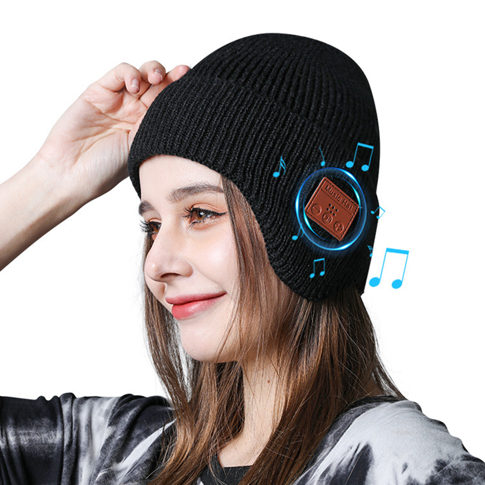 Gorro Unisex con tapa para cubrir las orejas, auriculares inalámbricos con micrófono, extraíble, Compatible con Bluetooth 5,0, sombrero de música