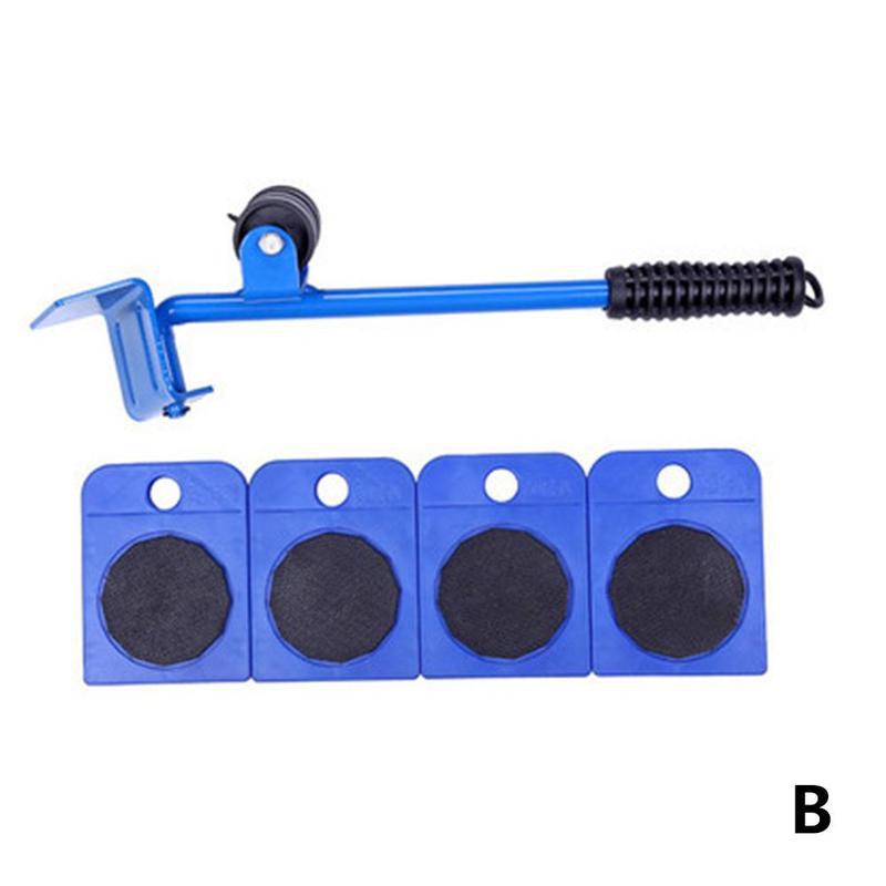 5Pcs Meubels Movers Beroep Zware Meubels Roller Apparaat Kit Bewegen Tool Set Wiel Sliders Bar Lifter Meubilair Mover Q1S2: B