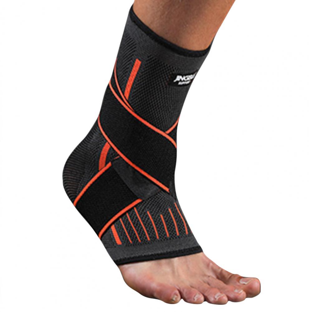 1Pc Ankle Brace Soft Anti-slip Nylon Breathable Tear Resistant Stretch Elastic Foot Wrap Arch Men's Support Soccer Basketball: Orange / 3XL