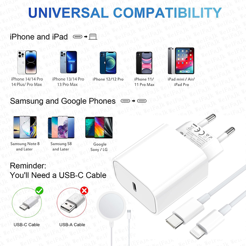 Apple Original Magsafe draadloze oplader voor iPhone 15 14 13 12 11 Pro Max SE Mini X XS XR 8 Plus snel opladen Type C Lightning-kabel