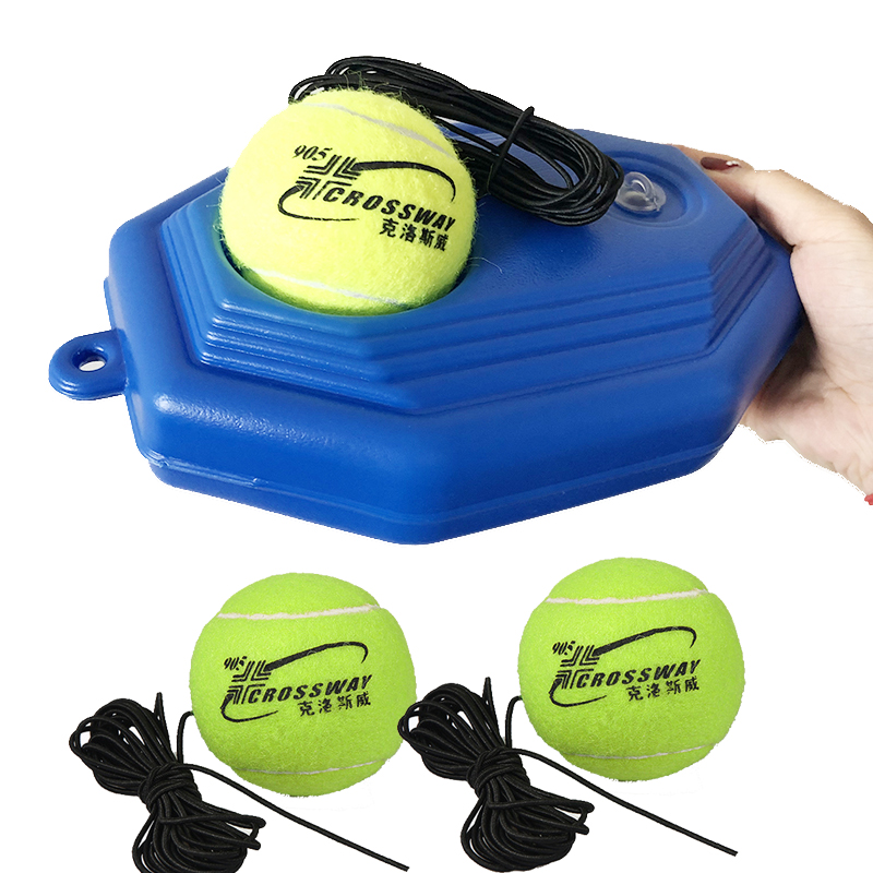 Heavy Duty Tennis Training Aids Werkzeug Partner Basis Elastische Seil 3 Bälle Praxis Selbst-Duty Rebound Tennis Trainer Sparring gerät: style1 with 3balls