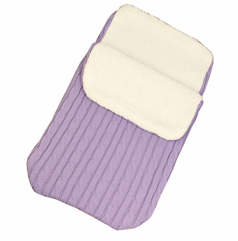 Baby Baby Gebreide Warme Inbakeren Slaapzak Knop Deken Fleece Dikte Herfst/Winter Kinderwagen Warm Wrap Deken 68*40Cm: 10