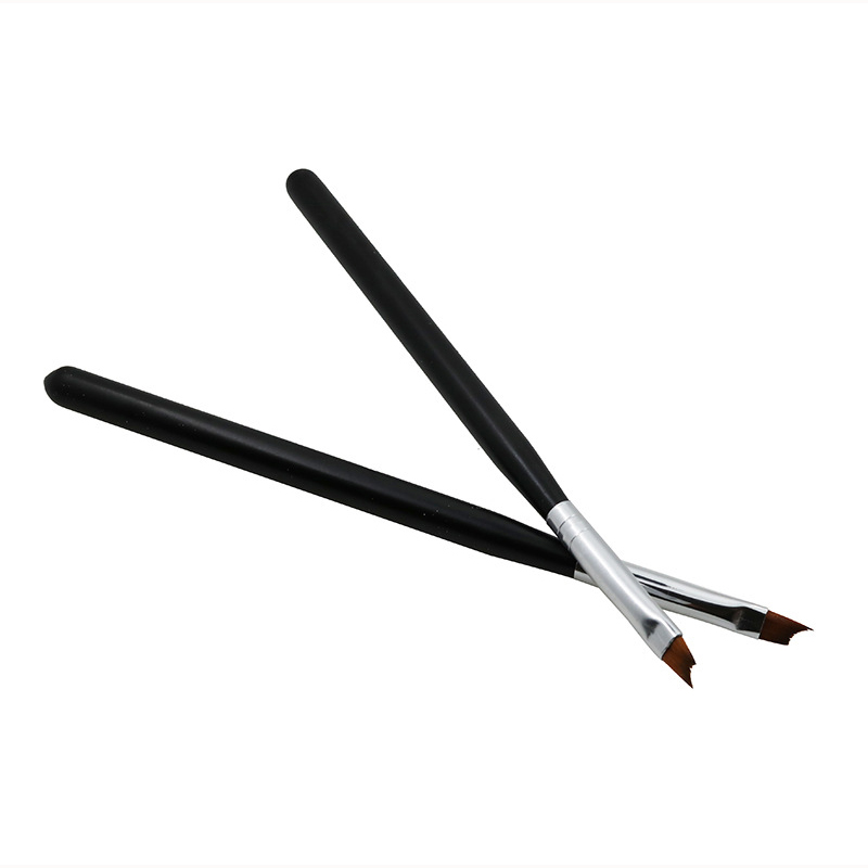 Nail Art French Oblique Half Moon Smile Pen Brush Black Drawing Painting Tips Acrylic DIY UV Gel Polish Tools Manicure