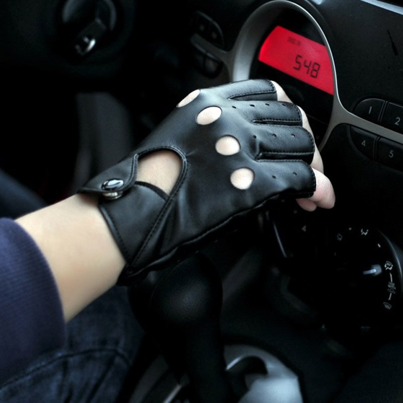 Summer Gothic Punk Style Fingerless Gloves Boy Girl Half Finger Gloves Biker Driving Leather Gloves