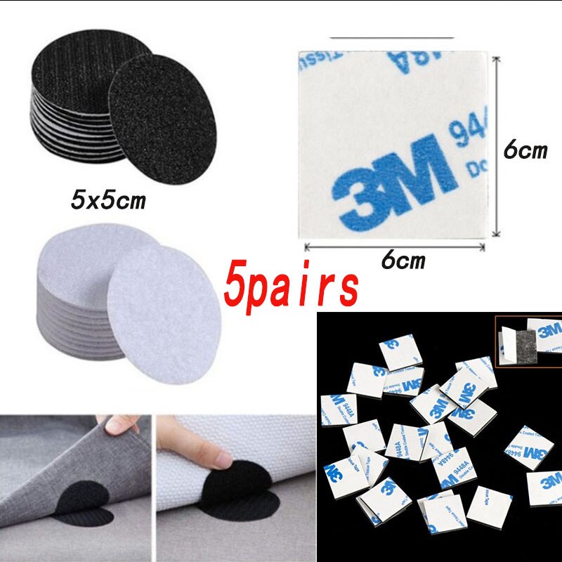 5pairs ​Bed sheet sofa cushion holder Velcro Sofa anti-slip fixed Velcro Round square Fixed sticker