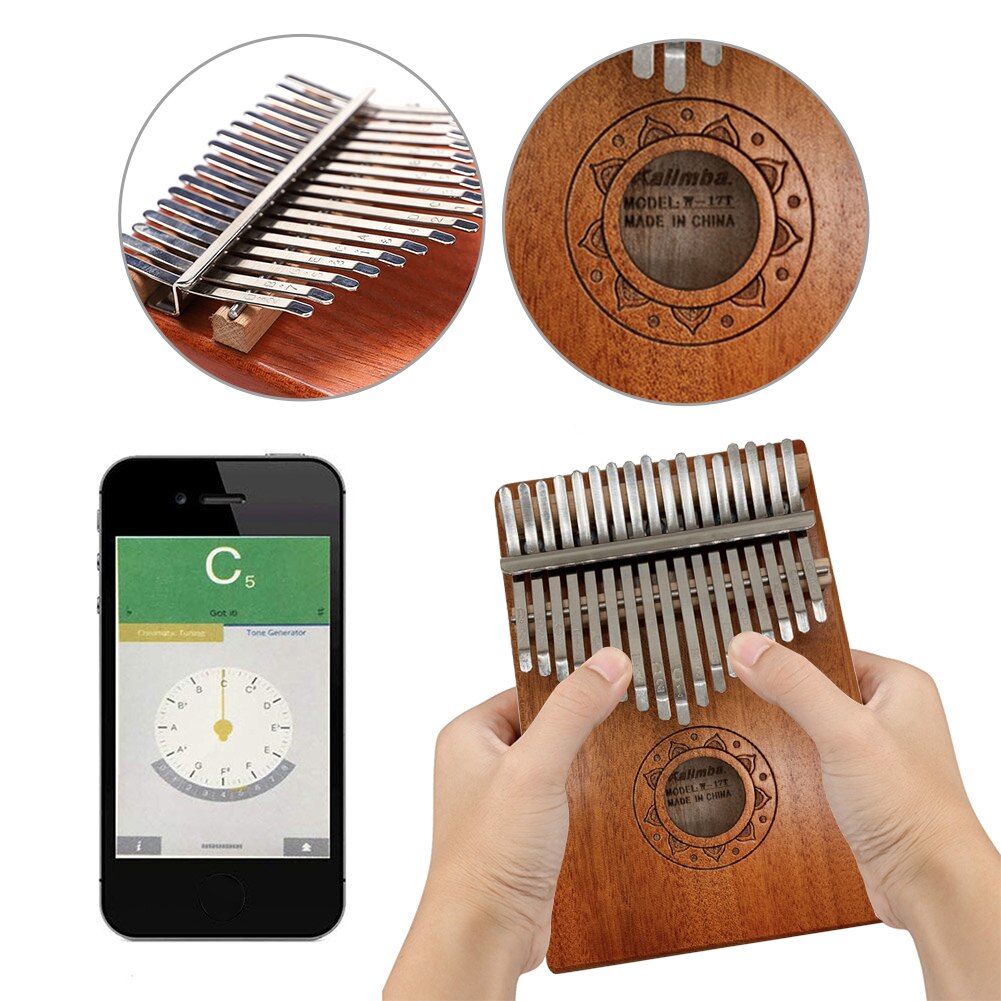 Mahogany Wood Kalimba 17 Keys Percussion Thumb Finger Piano Musical Instrument Musical Enjoyable Instrument Supplies