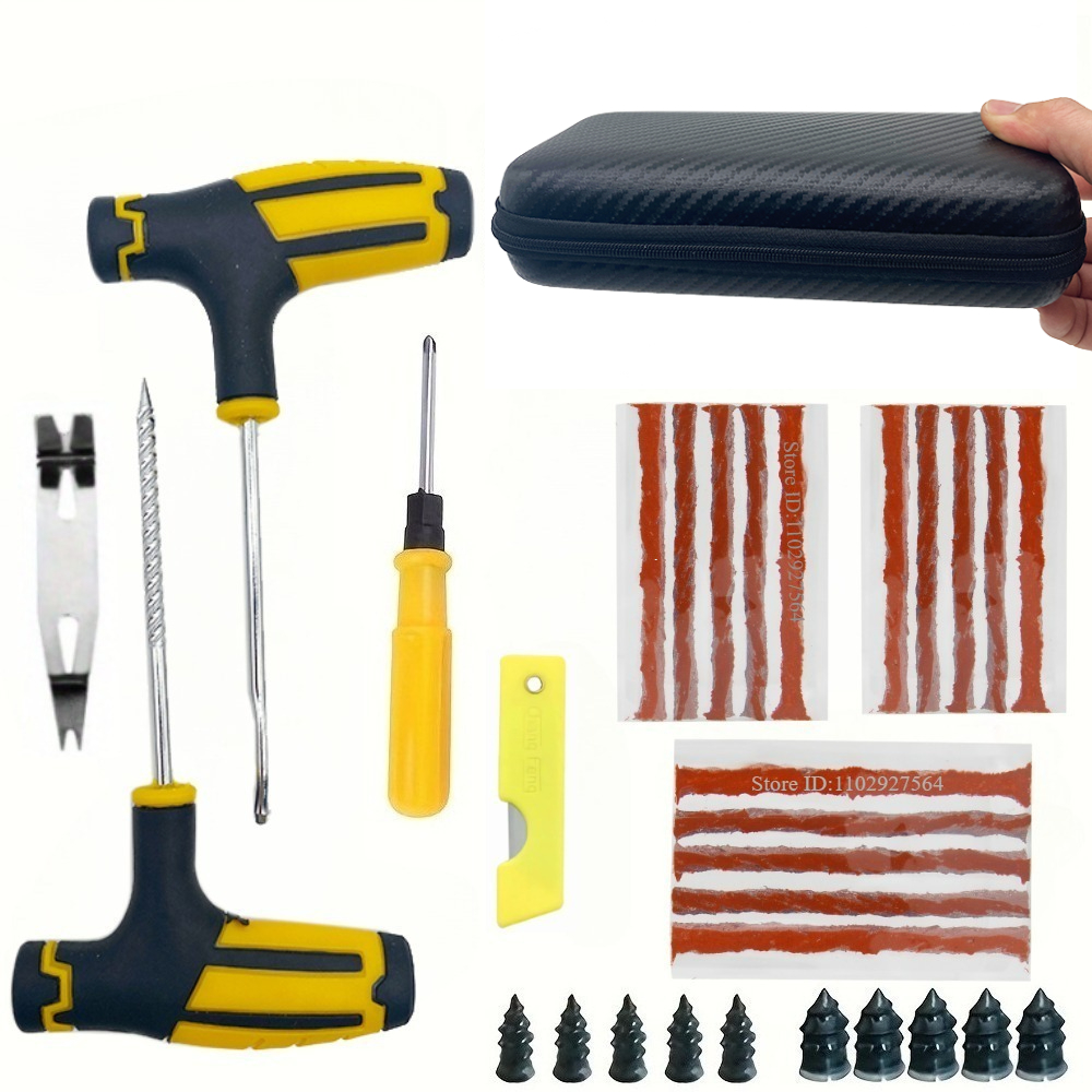 ZFOUEK Car Tire Repair Kit Puncture Plug Tools Tyre Puncture Emergency for Tire Strips Stirring Glue Repair Tool Kit: Blue