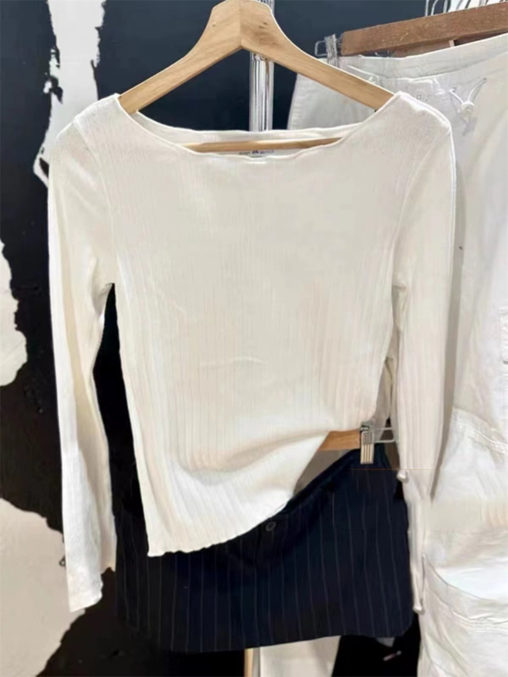 HUIFUAO 3-delige crop tops voor vrouwen met lange mouwen T