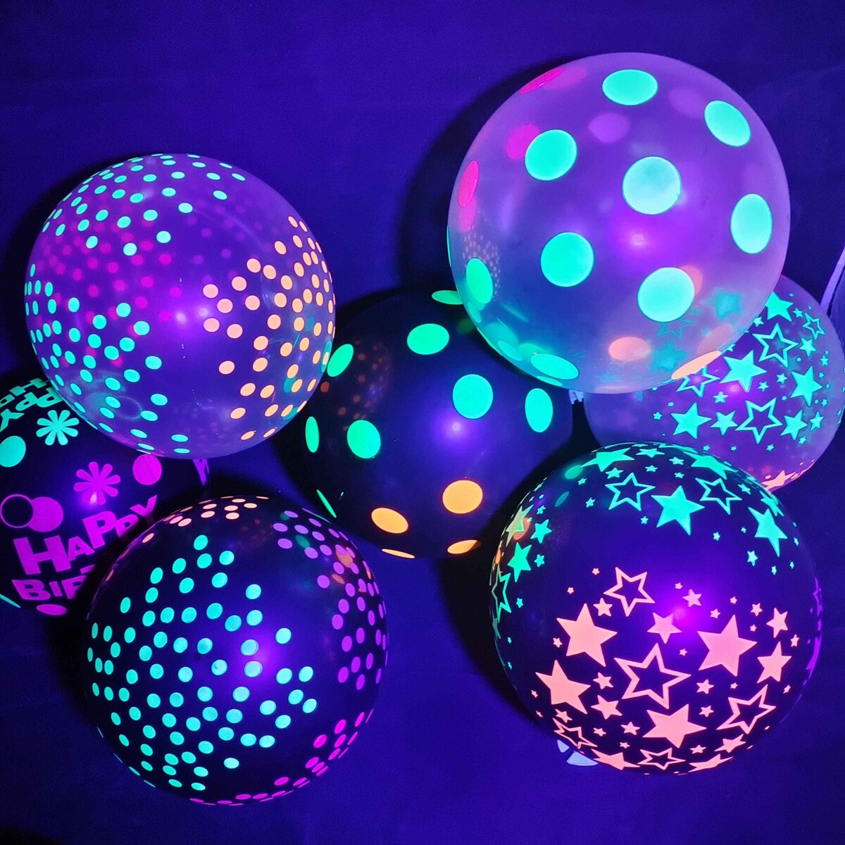 Selvlysende fluorescerende balloner tillykke med fødselsdagen fest dekoration til børn voksne latex ballon bryllup fødselsdag glød ballon indretning