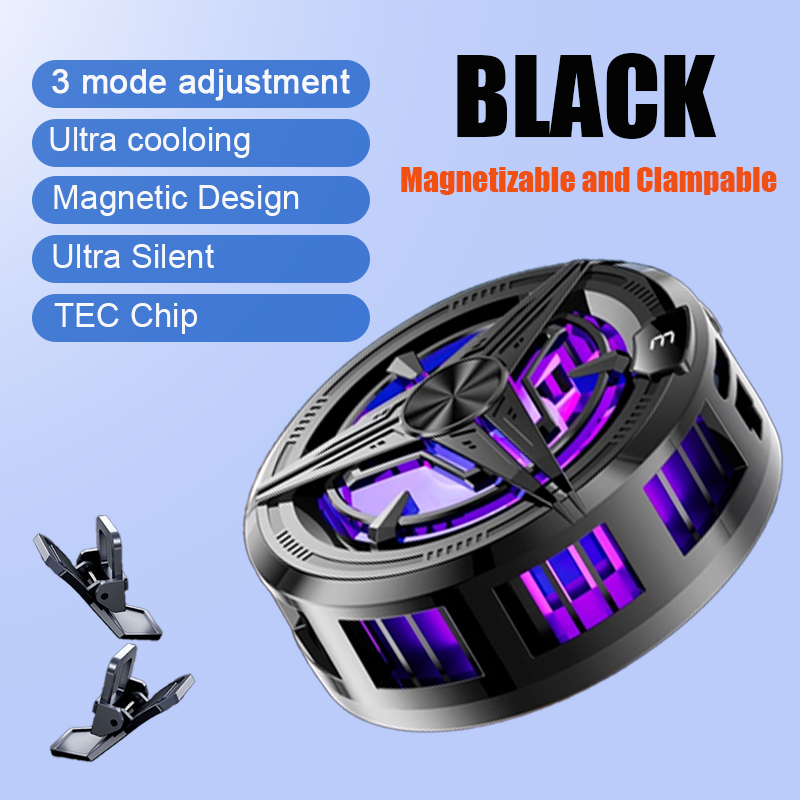 Enfriador de ventilador de radiador de teléfono móvil Semiconductor 6a para teléfono, ventilador de refrigeración, procesador, ventilador de teléfono, Enfriador de teléfono, teléfono móvil para jugadores: Negro