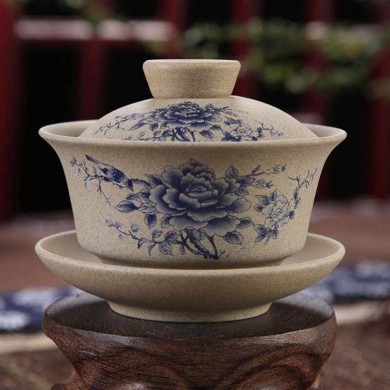 120ml teware antikk grov keramikk håndmalt gaiwan te kopp keramikk kopp kung fu te sett bolle kinesisk te mesterkopp terrin