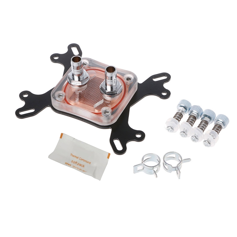 Computer CPU Water Cooler 50mm Transparent Cover Cooling Block For AMD Intel: black