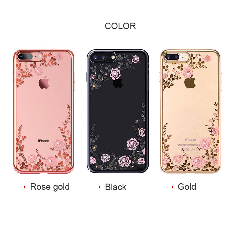 Kingxbar Bling Diamanten Kristall Fall Abdeckung Für iPhone 7 Plus 8 Plus Luxus Strass Frauen Hard Shell Klar Stoßfest