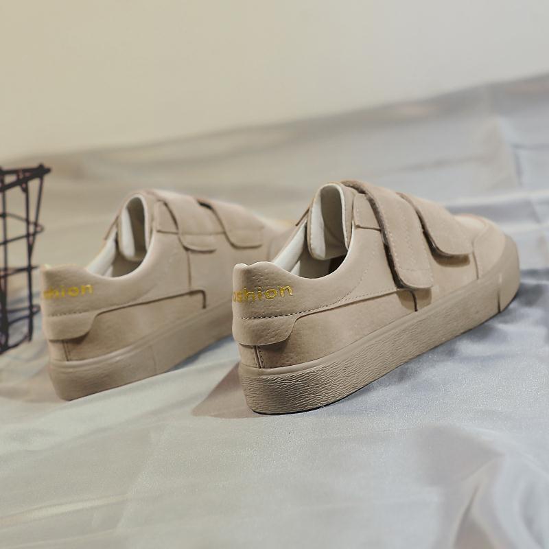 Damesko ensfarget krokløkke alle matcher lavt semsket skinn vanntette jente joggesko grunnleggende stil beige grå sko aa -347