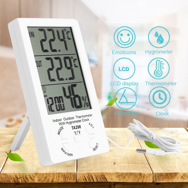 Digital Hygrometer Temperature Humidity Mini Monitor Sensor Meter LCD Electronic Indoor Outdoor Home Room Guage
