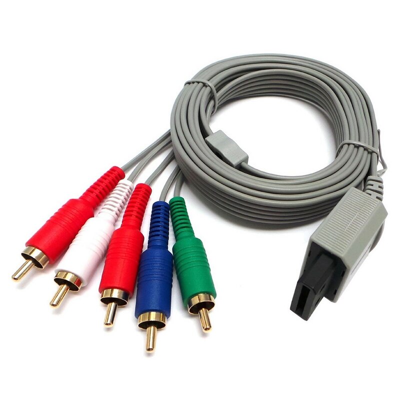 Pantalla de juegos HD Color vivo Imagen Clara vídeo entrada TV práctico 5 cabezas componente Cable para WII WIIU