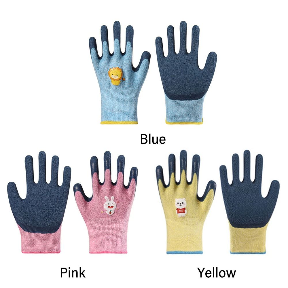 Guantes de trabajo multiusos duraderos para niños, manoplas protectoras de animales de dibujos animados con 13 agujas, guantes de seguridad antideslizantes para jardinería, deshierbe