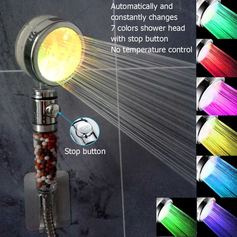 Zloog 3/7 Color Changing LED Anion Spa Shower Head... – Vicedeal