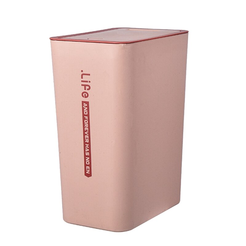Household Simple And Hand-Pressed Trash Can/Kitchen Trash Can: Pink