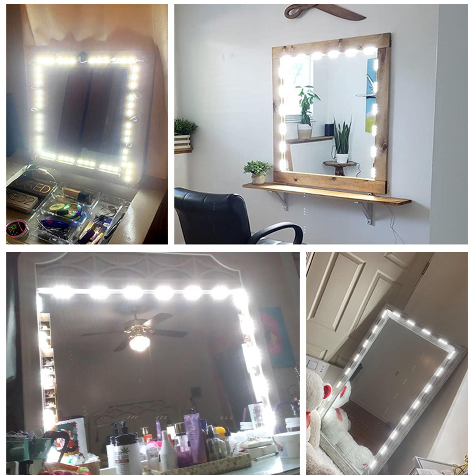 USB LED Strip Lights Dressing Mirror Makeup Mirror Lights Dimmable Touch Control Vanity Mirror Lights Bathroom Mirror Light