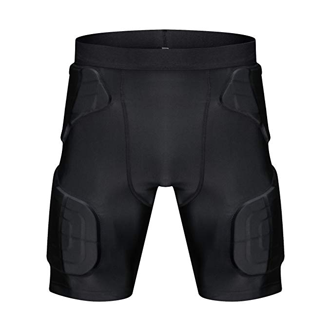 Vadderade kompressionsshorts för män skydd undershorts bäst för basket, fotboll, hockey, cykling, skridskoåkning och kontaktsporter: Xxxl