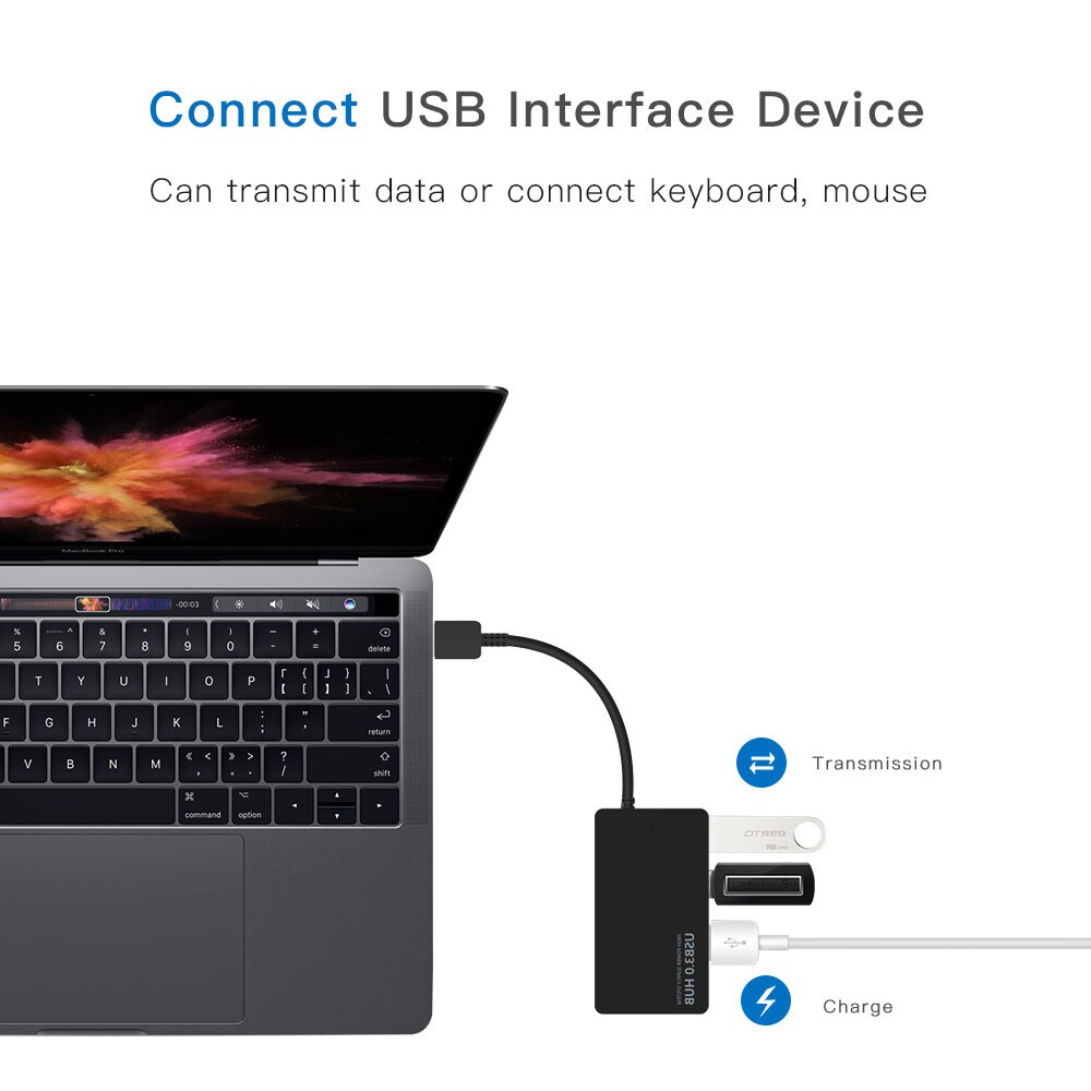 USB 3.0 4-Port USB Hub Splitter Adapter 5Gbps voor Laptop Computer PC Super Speed USB Hub