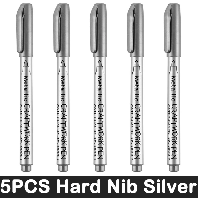3/6 stuks metallic penseelmarkers in goud- en zilverkleur, permanente markers voor manga-knutselwerkjes en schoolbenodigdheden.: Oranje