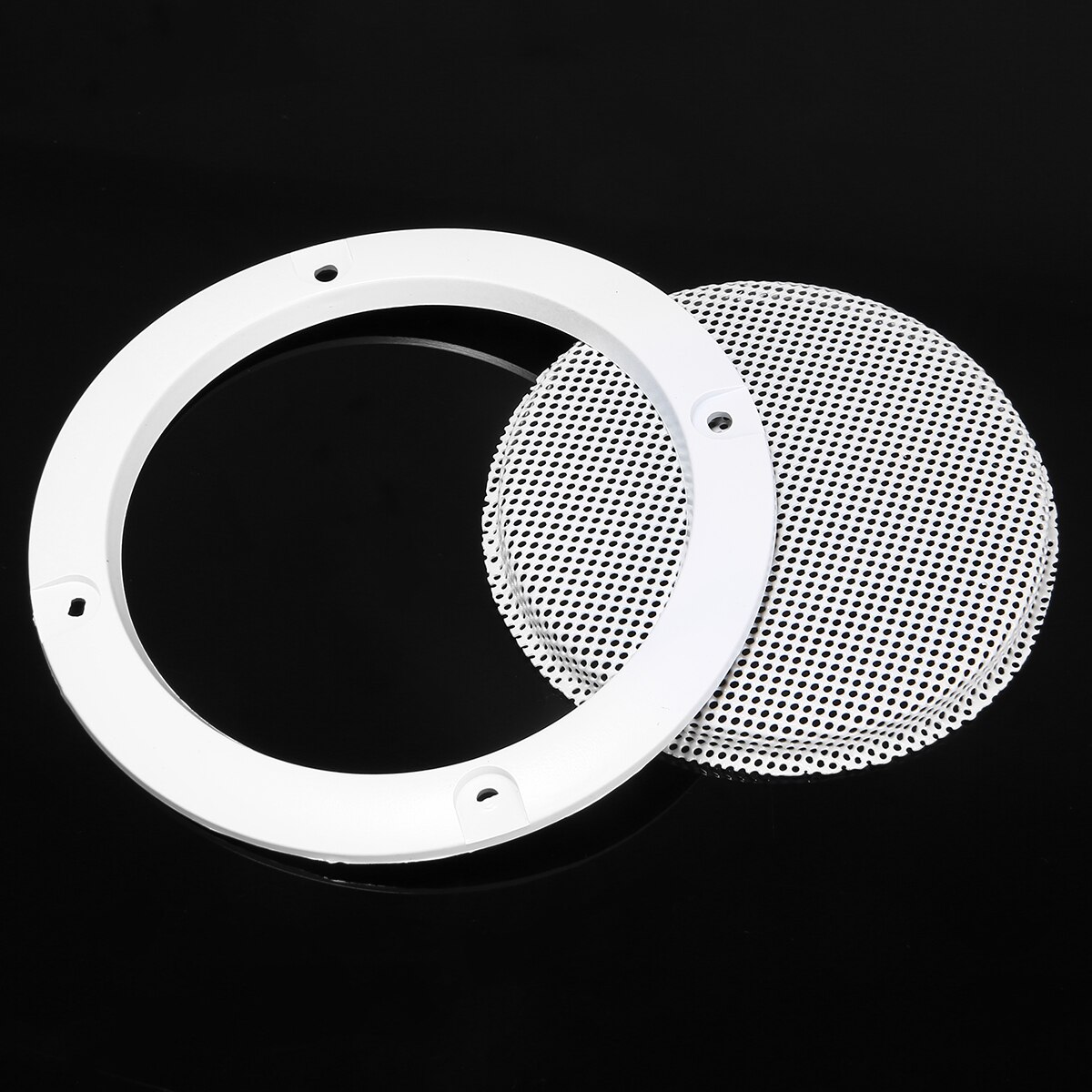 2 stuks 3 Inch Speaker Cover Mesh Grille Metalen Beschermende Subwoofer Hood Case Wit voor Luidsprekers