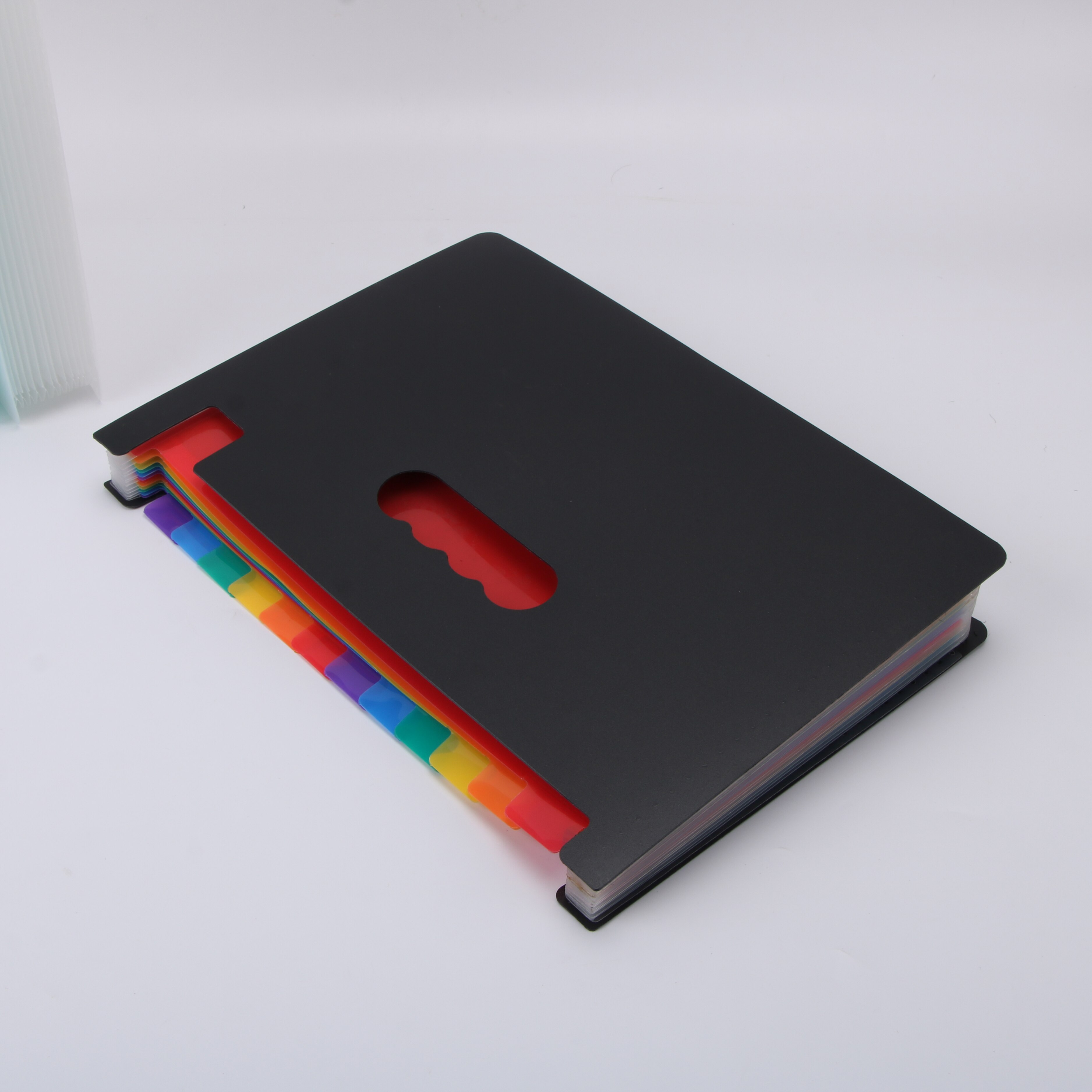 A4 large capacity folder file package Paper Organizer Storage Holder Multilayer Expanding Box School Office: black