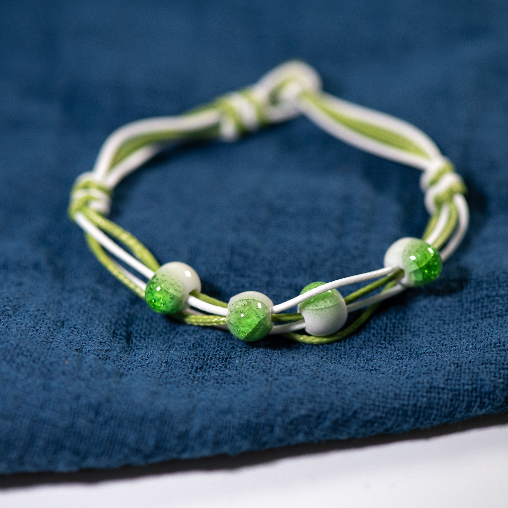 Love stone women's ceramic bracelet Female hand-woven couple small jewelry #5347: brownish yellow