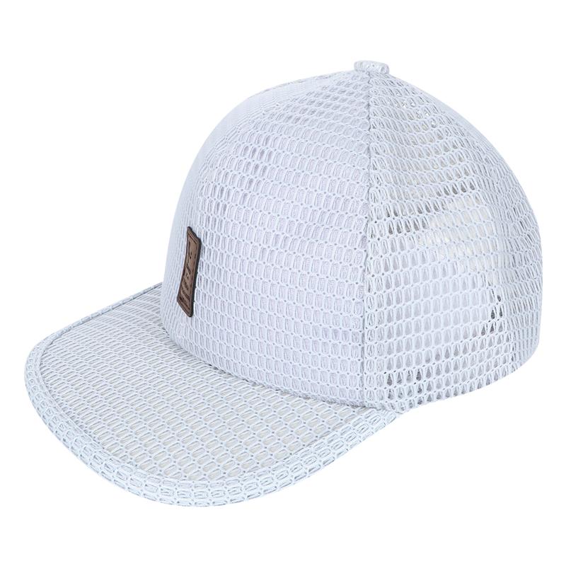 Hurtigtørrende mesh toppet hætte ensfarvet baseballkasket justerbar åndbar golfkøling solblok hat til udendørs sport efterår: Lysegrå