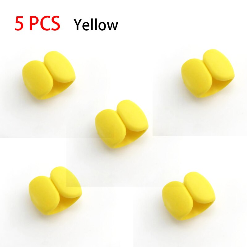 Cable Organizer Data Cable Storage Buckle Protection Rope Card Power Entanglement Headphone Cable collection: 5PCS Yellow