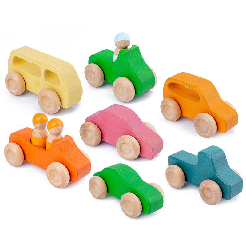 Children's Montessori Wooden Building Blocks Early Education Educational Toys Tree Flame House Stone Rainbow Blocks Wooden Toys