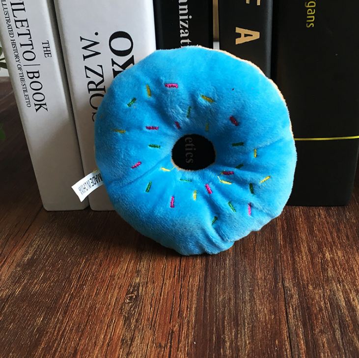 Kæledyrslegetøj til hunde tyggelegetøj knirkelyd donuts plyslegetøj sjov hvalp lille medium interaktivt legetøj: 11cm